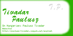 tivadar paulusz business card